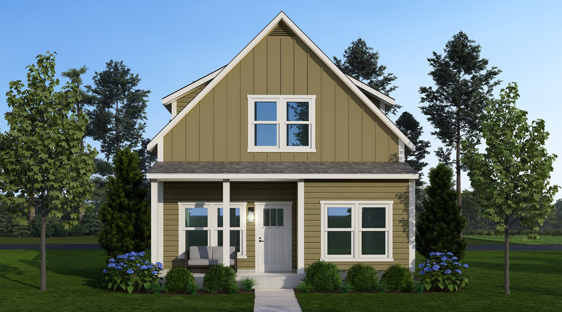 Your new home is waiting a house surrounded by trees with two stories and windows